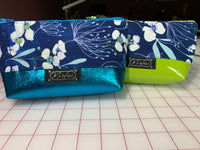 Lime and Navy Zipper Pouch