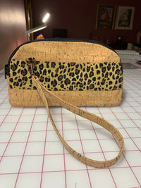 Leopard Print and Flamingo Wristlet