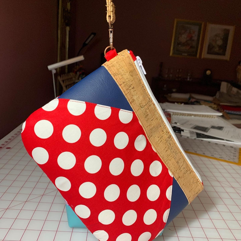 Red Polka Dot and Lobster Wristlet