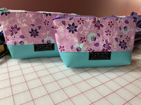 Mint and Purple Zipper Pouch