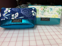 Teal and Peach Zipper Pouch