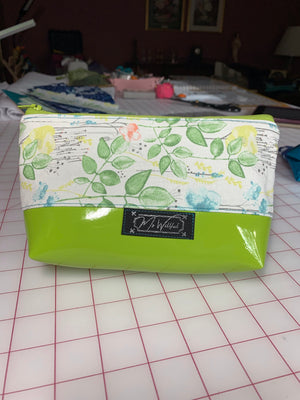 Lime and Peach Zipper Pouch