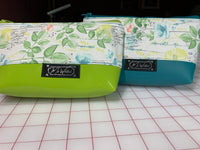 Teal and Peach Zipper Pouch