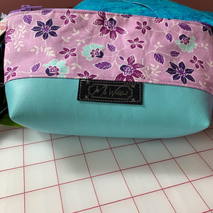 Mint and Purple Zipper Pouch