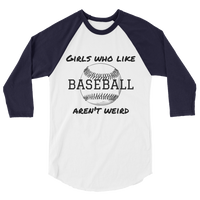 Girls Who Like Baseball 3/4 sleeve raglan shirt