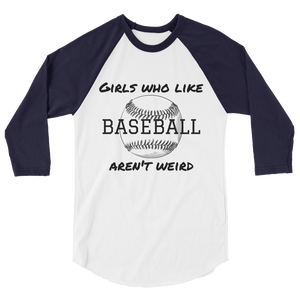 Girls Who Like Baseball 3/4 sleeve raglan shirt