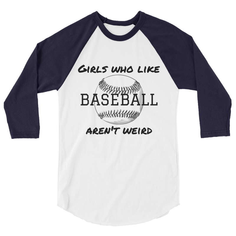 Girls Who Like Baseball 3/4 sleeve raglan shirt