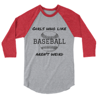 Girls Who Like Baseball 3/4 sleeve raglan shirt