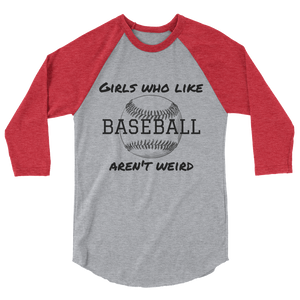 Girls Who Like Baseball 3/4 sleeve raglan shirt