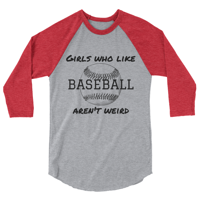 Girls Who Like Baseball 3/4 sleeve raglan shirt