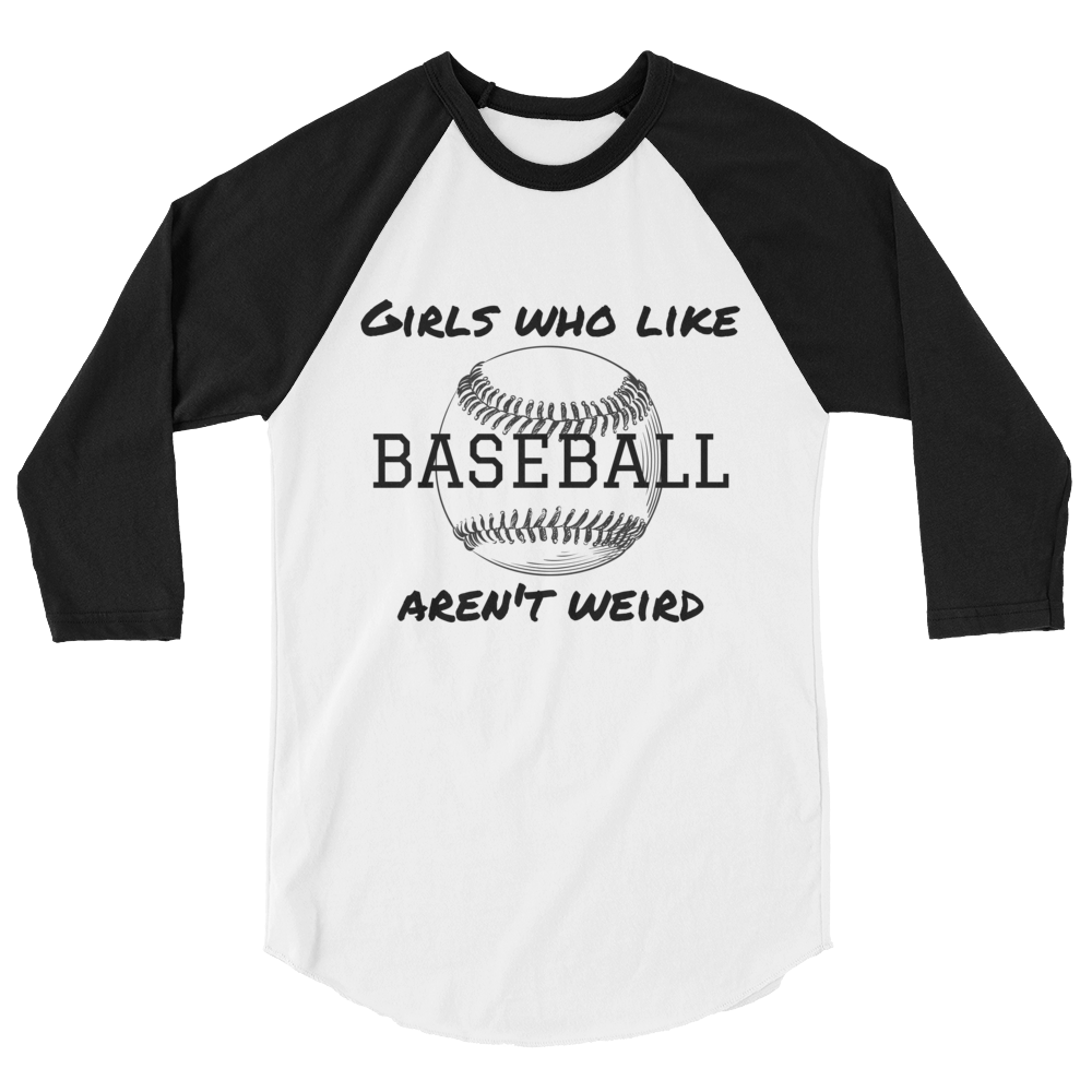 Girls Who Like Baseball 3/4 sleeve raglan shirt