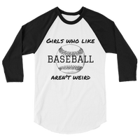 Girls Who Like Baseball 3/4 sleeve raglan shirt