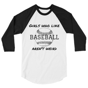 Girls Who Like Baseball 3/4 sleeve raglan shirt