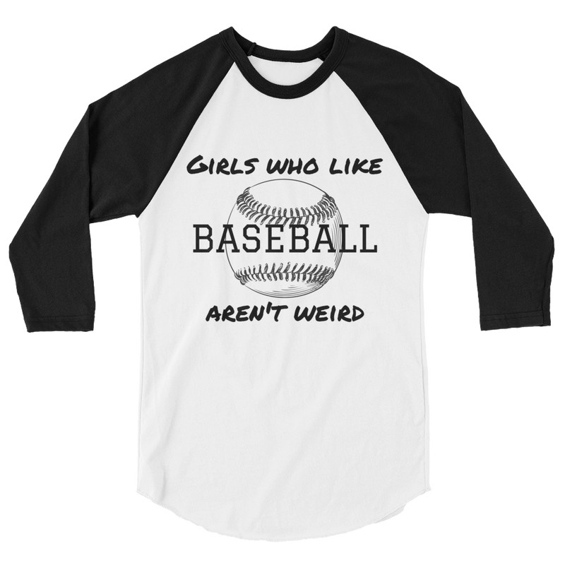 Girls Who Like Baseball 3/4 sleeve raglan shirt