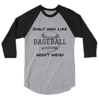 Girls Who Like Baseball 3/4 sleeve raglan shirt