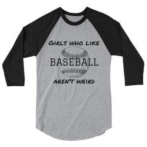 Girls Who Like Baseball 3/4 sleeve raglan shirt