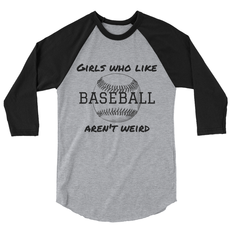 Girls Who Like Baseball 3/4 sleeve raglan shirt