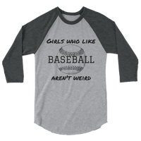 Girls Who Like Baseball 3/4 sleeve raglan shirt