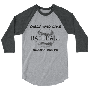 Girls Who Like Baseball 3/4 sleeve raglan shirt