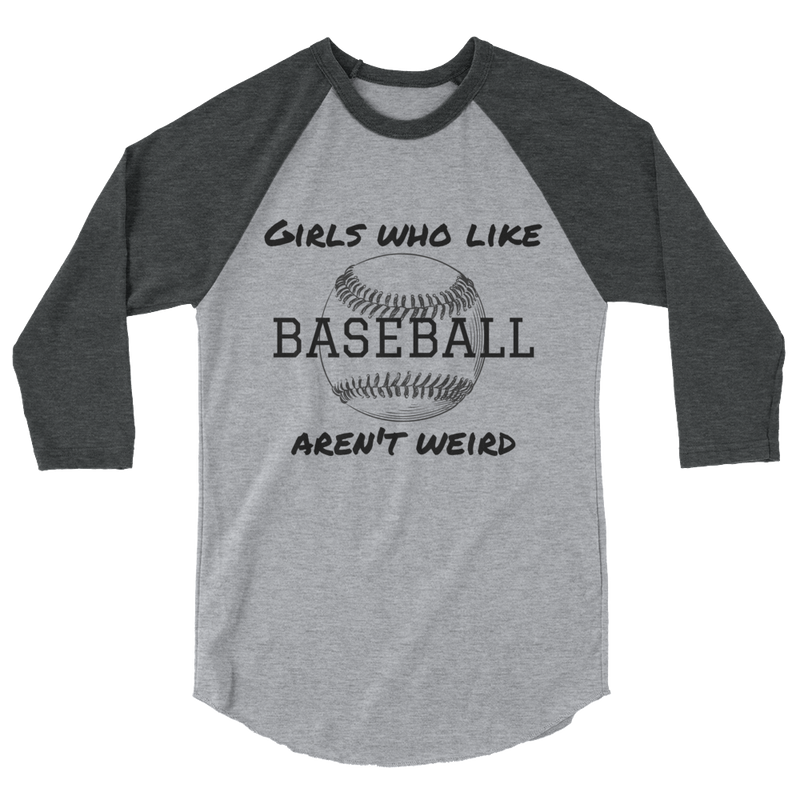 Girls Who Like Baseball 3/4 sleeve raglan shirt