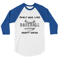 Girls Who Like Baseball 3/4 sleeve raglan shirt