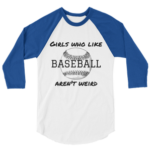 Girls Who Like Baseball 3/4 sleeve raglan shirt