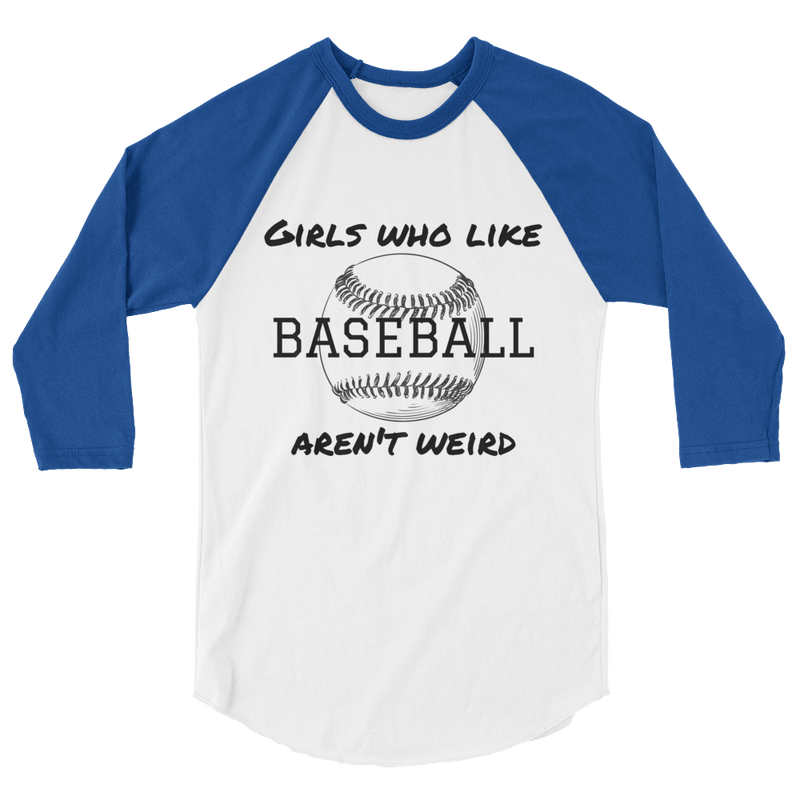 Girls Who Like Baseball 3/4 sleeve raglan shirt