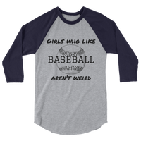 Girls Who Like Baseball 3/4 sleeve raglan shirt