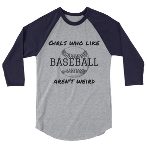 Girls Who Like Baseball 3/4 sleeve raglan shirt