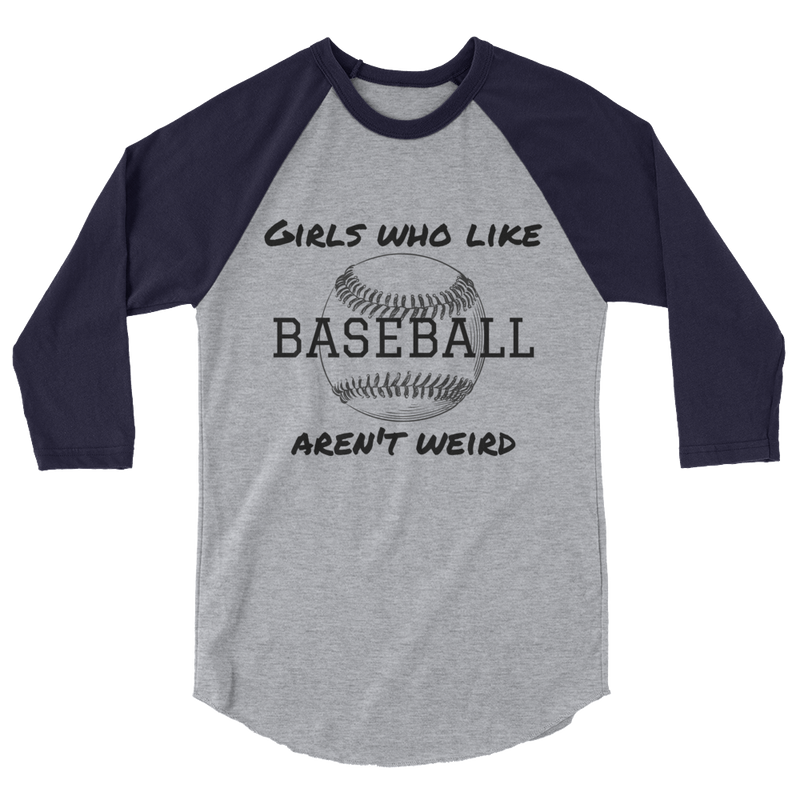 Girls Who Like Baseball 3/4 sleeve raglan shirt