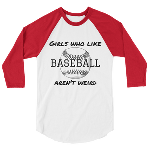 Girls Who Like Baseball 3/4 sleeve raglan shirt