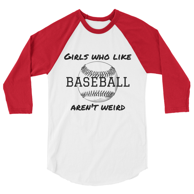 Girls Who Like Baseball 3/4 sleeve raglan shirt