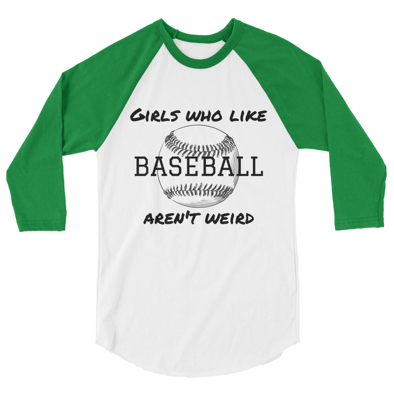 Girls Who Like Baseball 3/4 sleeve raglan shirt