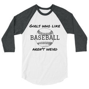 Girls Who Like Baseball 3/4 sleeve raglan shirt