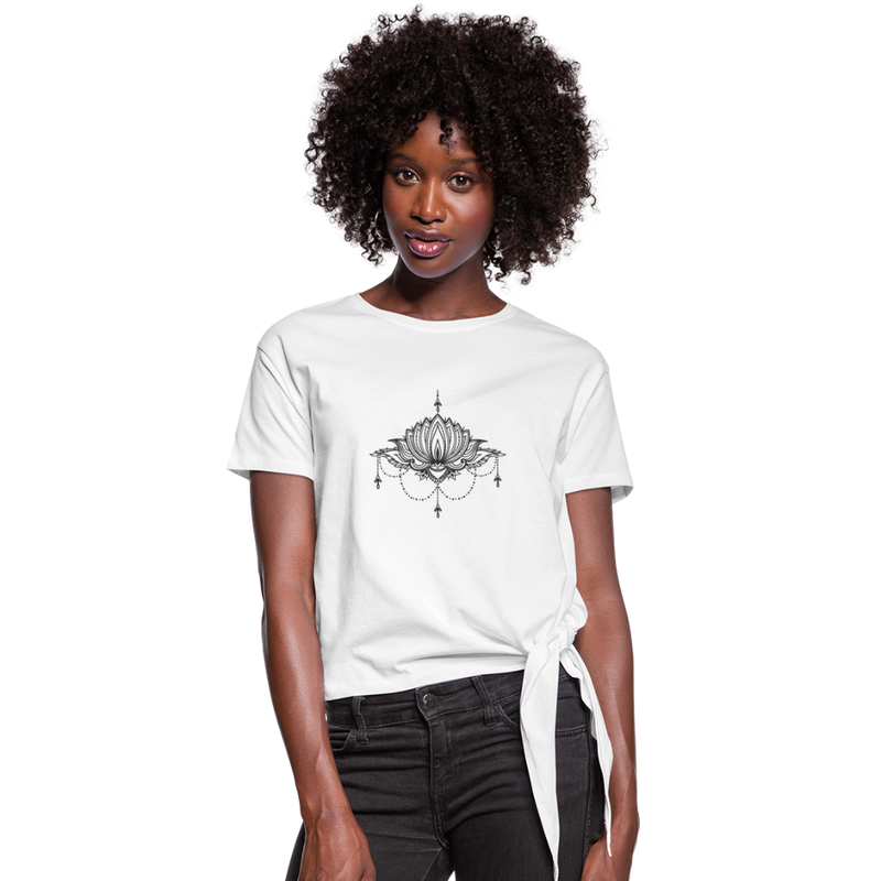 Lotus Women's Knotted T-Shirt - white