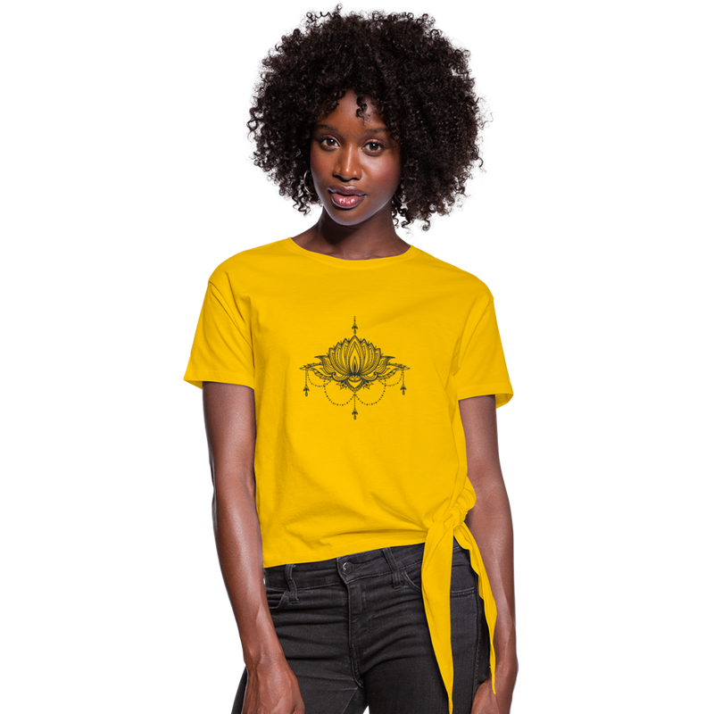 Lotus Women's Knotted T-Shirt - sun yellow