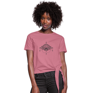 Lotus Women's Knotted T-Shirt - mauve