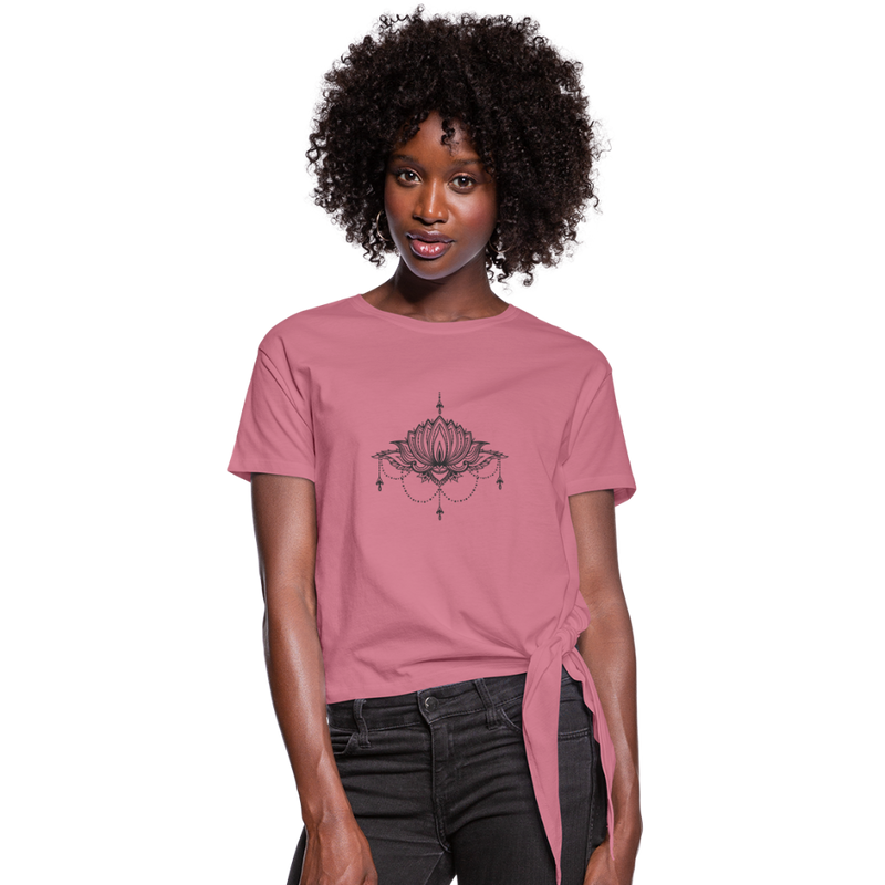 Lotus Women's Knotted T-Shirt - mauve