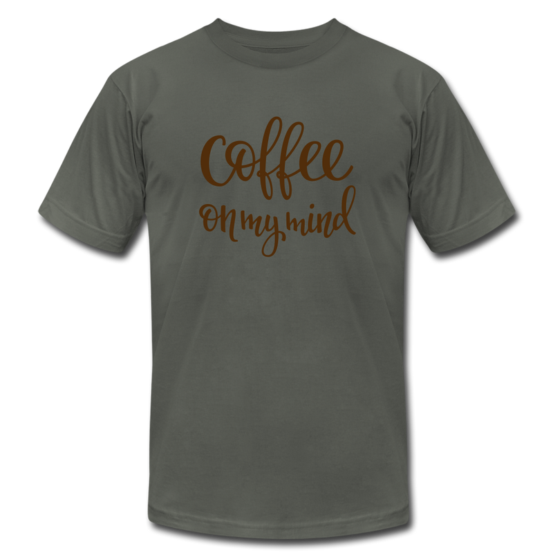 Coffee on My Mind Unisex Jersey T-Shirt by Bella + Canvas - asphalt