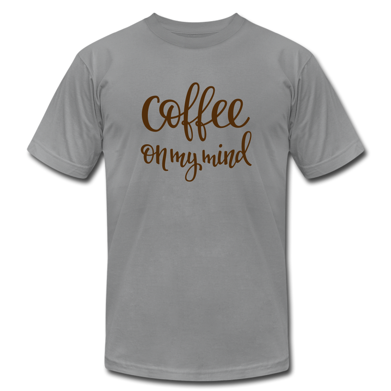 Coffee on My Mind Unisex Jersey T-Shirt by Bella + Canvas - slate