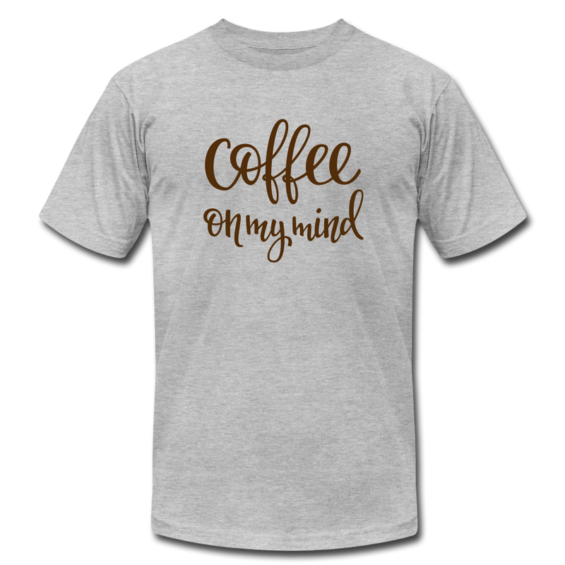 Coffee on My Mind Unisex Jersey T-Shirt by Bella + Canvas - heather gray