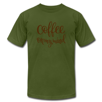 Coffee on My Mind Unisex Jersey T-Shirt by Bella + Canvas - olive